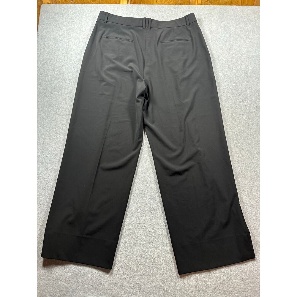 MM LaFleur Rina OrigamiTech Wide Leg Pants Women's Size 16 Black Flat Front - Picture 2 of 5